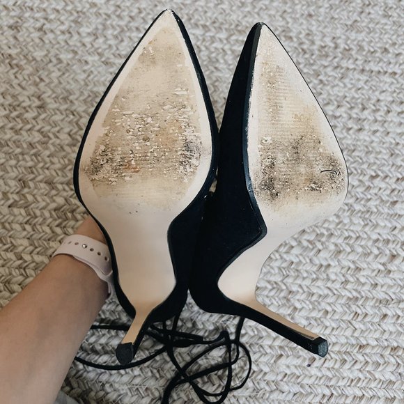 Black Lace up Heels - Picture 7 of 7